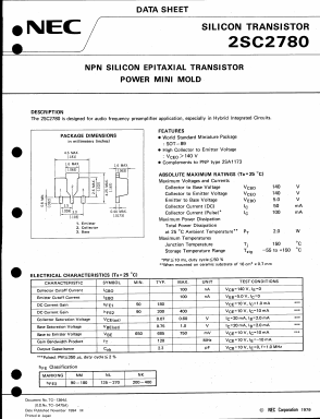 2SC2780 Datasheet PDF NEC => Renesas Technology