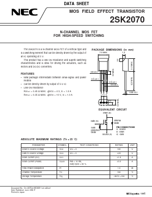K2070 Datasheet PDF NEC => Renesas Technology