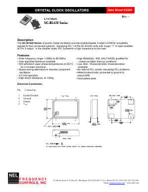 SC-A1420-FREQ Datasheet PDF NEL Frequency Controls