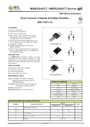 MBRF2045CT Datasheet PDF Nell Semiconductor Co., Ltd