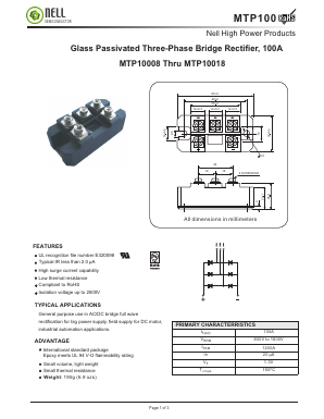 MTP10016 Datasheet PDF Nell Semiconductor Co., Ltd