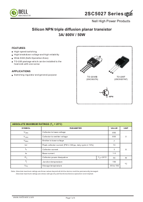 2SC5027A-N Datasheet PDF Nell Semiconductor Co., Ltd