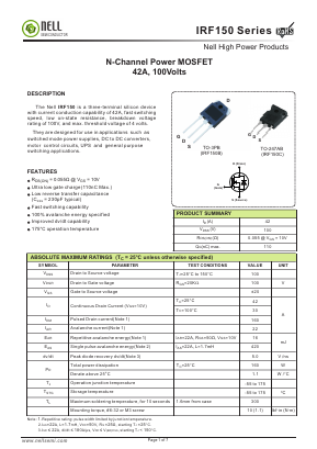 IRF150B Datasheet PDF Nell Semiconductor Co., Ltd