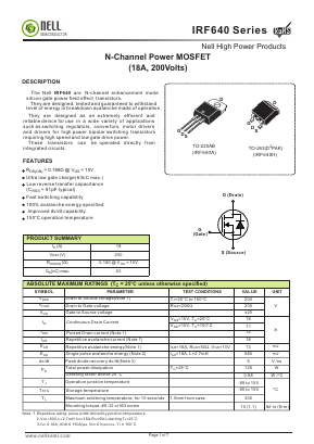 IRF640H Datasheet PDF Nell Semiconductor Co., Ltd