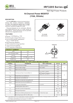 IRF3205H Datasheet PDF Nell Semiconductor Co., Ltd