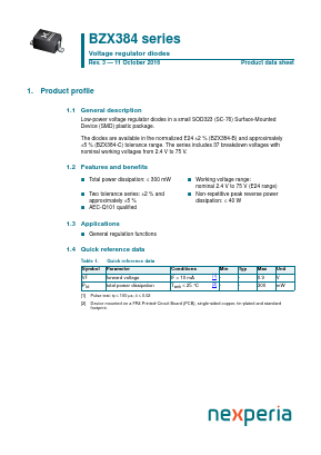 BZX384-C4V3 Datasheet PDF Nexperia B.V. All rights reserved