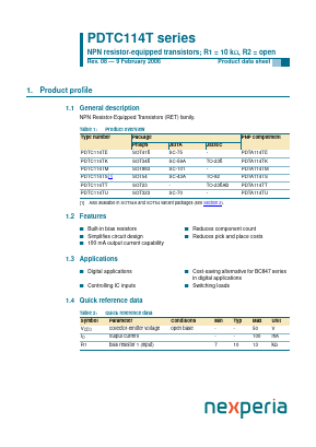 PDTC114TK Datasheet PDF Nexperia B.V. All rights reserved