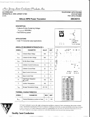 2SC4313 Datasheet PDF New Jersey Semiconductor