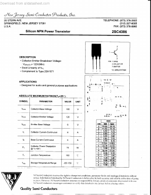2SC4386 Datasheet PDF New Jersey Semiconductor