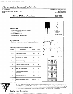 2SC4388 Datasheet PDF New Jersey Semiconductor
