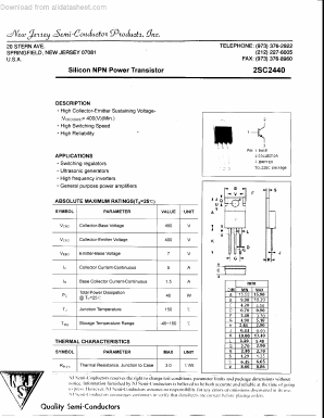 2SC2440 Datasheet PDF New Jersey Semiconductor
