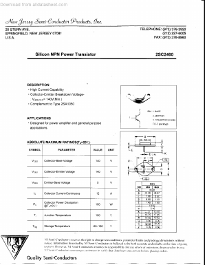 2SC2460 Datasheet PDF New Jersey Semiconductor