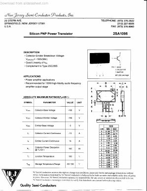 2SA1095 Datasheet PDF New Jersey Semiconductor