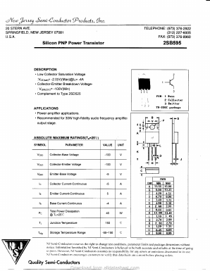 B595 Datasheet PDF New Jersey Semiconductor