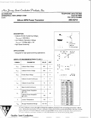 2SC3212 Datasheet PDF New Jersey Semiconductor