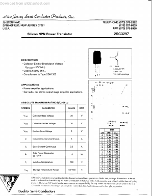 C3297 Datasheet PDF New Jersey Semiconductor