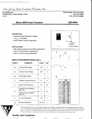 2SC4544 Datasheet PDF New Jersey Semiconductor