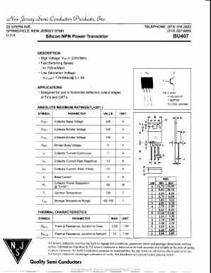 BU407 Datasheet PDF Inchange Semiconductor