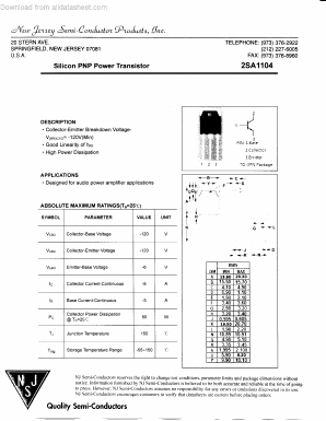 A1104 Datasheet PDF New Jersey Semiconductor