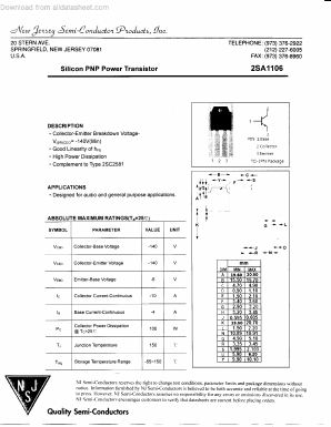 A1106 Datasheet PDF New Jersey Semiconductor
