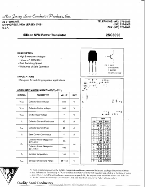 2SC3090 Datasheet PDF New Jersey Semiconductor
