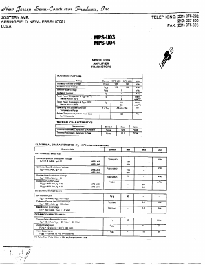 MPS-U03 Datasheet PDF New Jersey Semiconductor