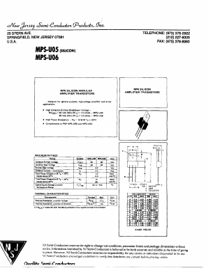 MPS-U06 Datasheet PDF New Jersey Semiconductor