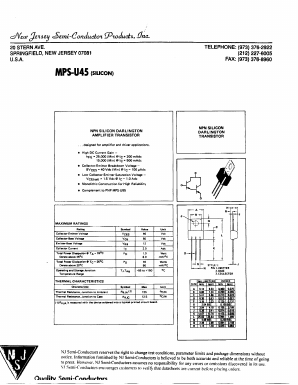 MPS-U45 Datasheet PDF New Jersey Semiconductor