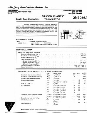 2N3056A Datasheet PDF New Jersey Semiconductor