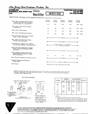 1N1612-R Datasheet PDF New Jersey Semiconductor