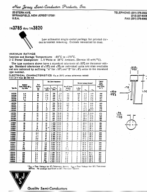 1N3816 Datasheet PDF New Jersey Semiconductor
