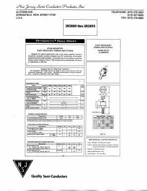1N3890 Datasheet PDF New Jersey Semiconductor