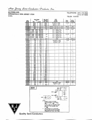 1N4351 Datasheet PDF New Jersey Semiconductor