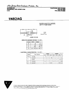 1N82AG Datasheet PDF New Jersey Semiconductor
