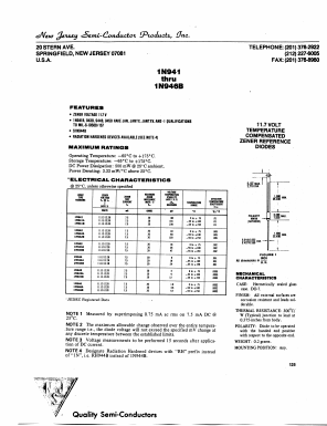 1N941A Datasheet PDF New Jersey Semiconductor