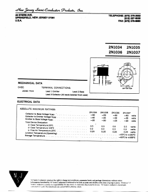 2N1034 Datasheet PDF New Jersey Semiconductor