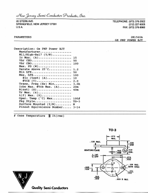 2N1560A Datasheet PDF New Jersey Semiconductor
