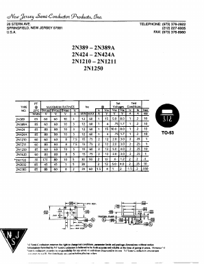 2N1722 Datasheet PDF New Jersey Semiconductor