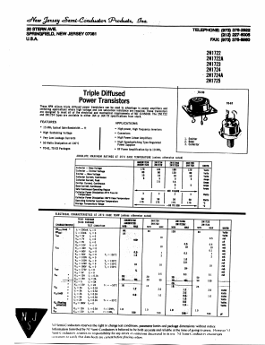 2N1722A Datasheet PDF New Jersey Semiconductor