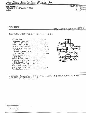 2N2013 Datasheet PDF New Jersey Semiconductor