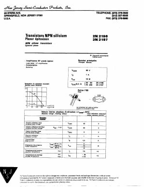 2N2197 Datasheet PDF New Jersey Semiconductor