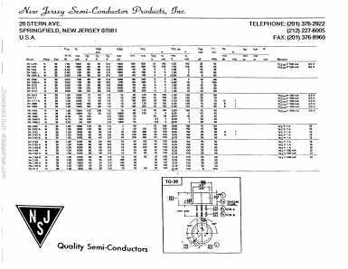 2N1711_ Datasheet PDF New Jersey Semiconductor