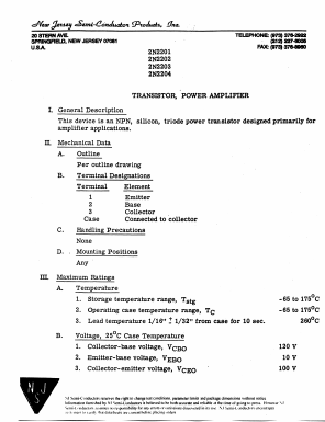 2N2203 Datasheet PDF New Jersey Semiconductor