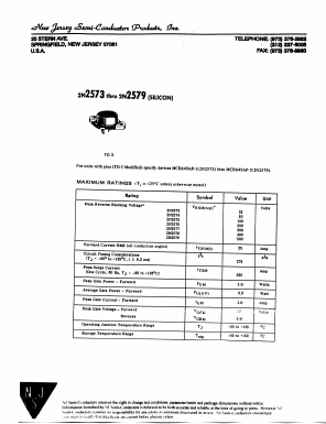 2N2579 Datasheet PDF New Jersey Semiconductor