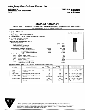 2N3424 Datasheet PDF New Jersey Semiconductor