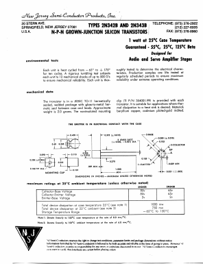 2N343B Datasheet PDF New Jersey Semiconductor