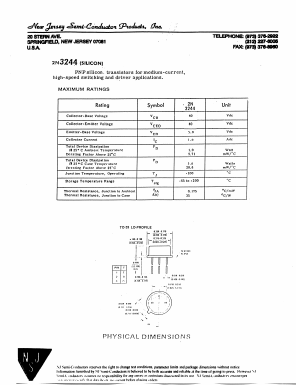 2N3244 Datasheet PDF New Jersey Semiconductor