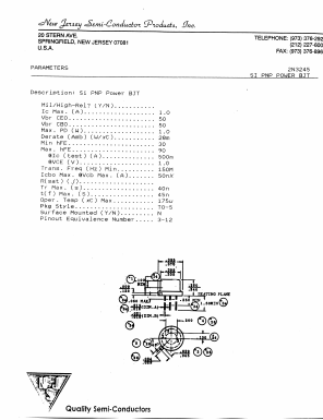 2N3245 Datasheet PDF New Jersey Semiconductor