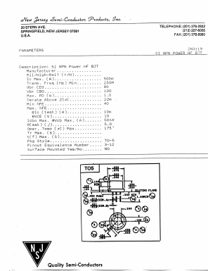 2N3119 Datasheet PDF New Jersey Semiconductor