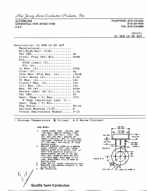 2N3509 Datasheet PDF New Jersey Semiconductor